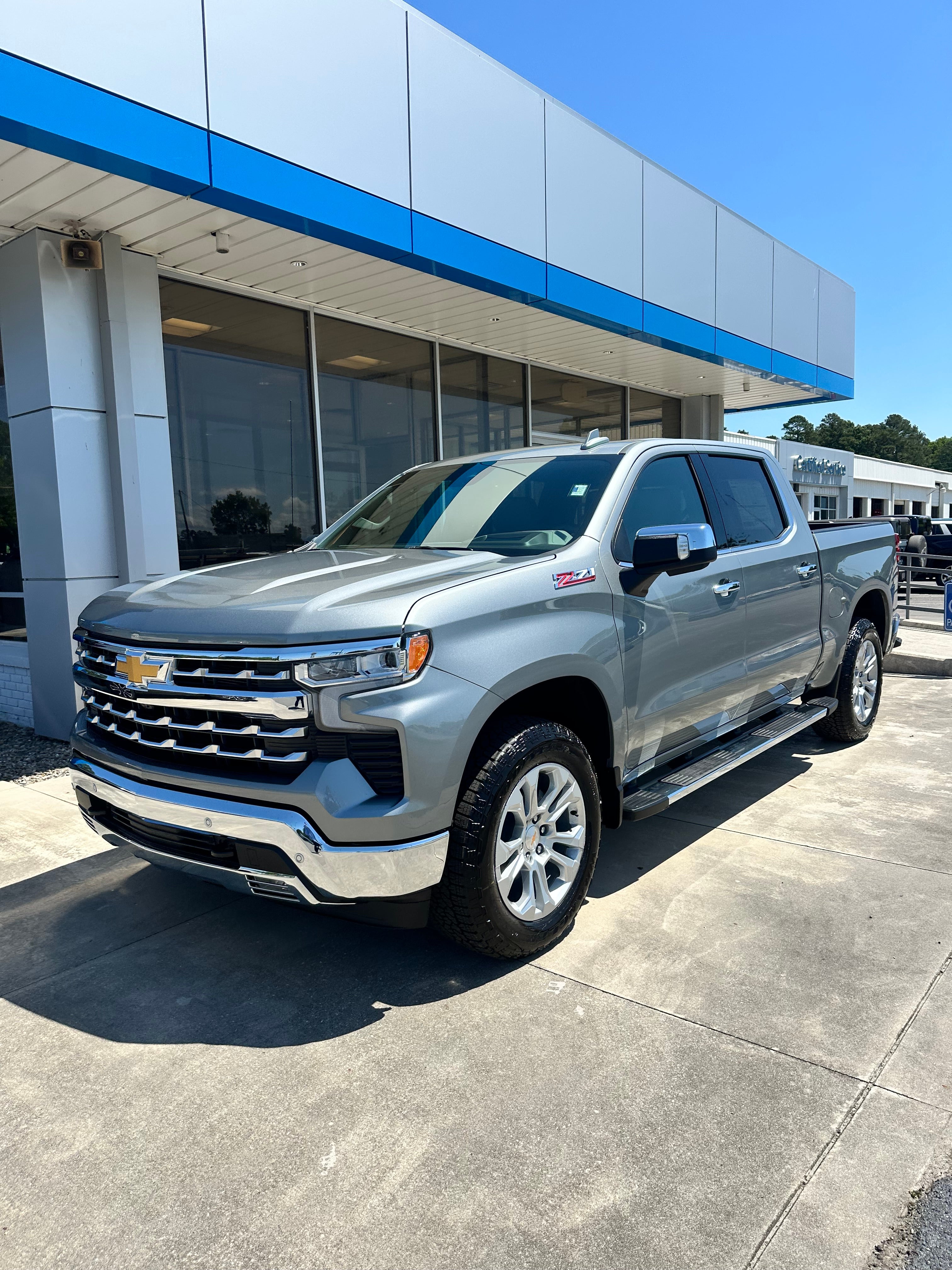 2026 Chevrolet Silverado 1500 LTZ in Sterling Gray Metallic — front three-quarter view