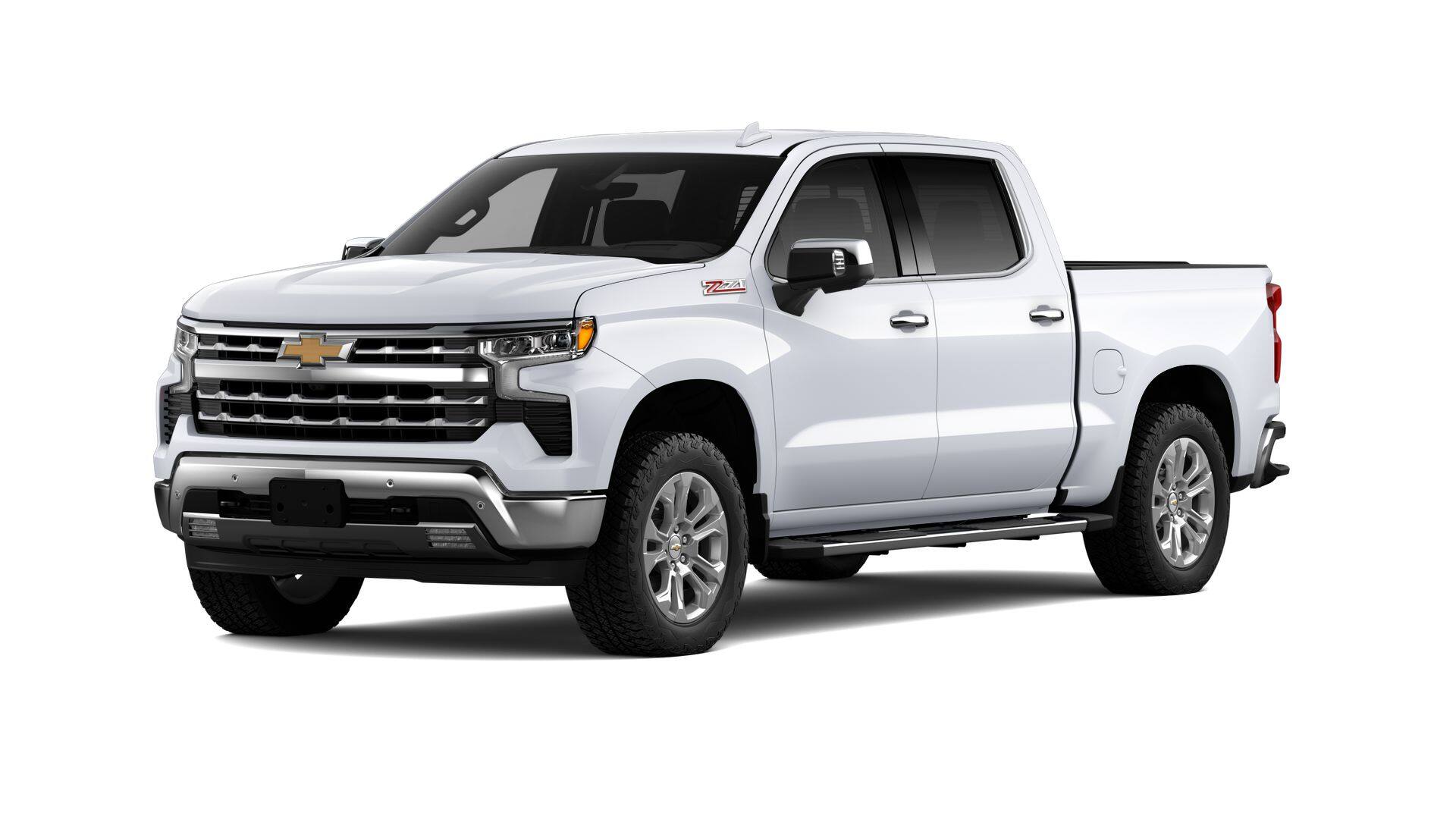 2026 Chevrolet Silverado 1500 LTZ in Summit White — front three-quarter view